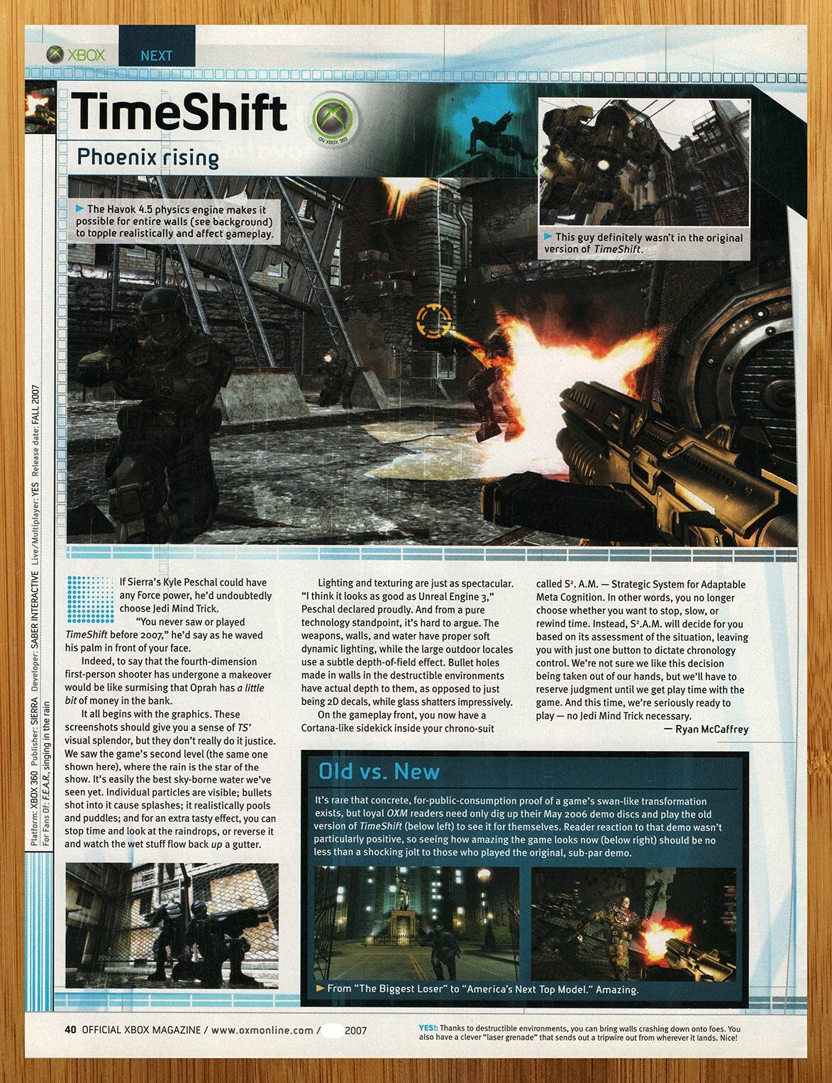 2007 TimeShift Xbox 360 PS3 PC Print Ad/Poster Authentic Video Game Promo Art