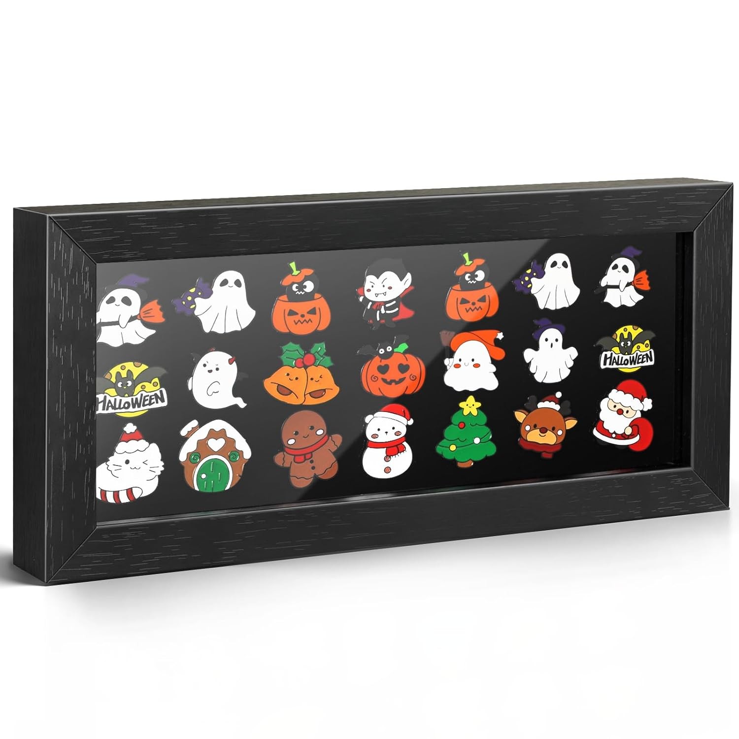 tutata 5x11 Enamel Pin Display Frame, Shadow Box, Wall & Desktop Display
