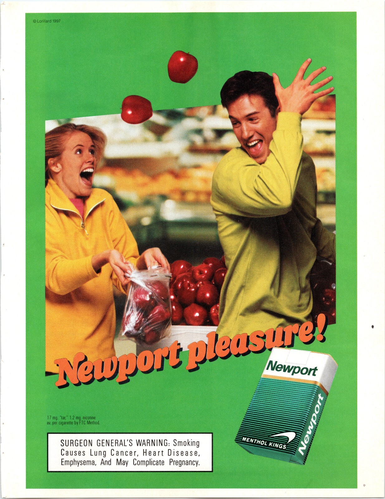NEWPORT Menthol Cigarettes Smoking Ad ~ 1997 Magazine Advertising Print