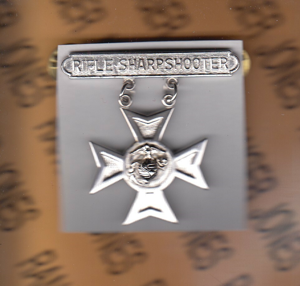 USMC Marine Corps RIFLE SHARPSHOOTER marksmanship dress uniform badge c/b