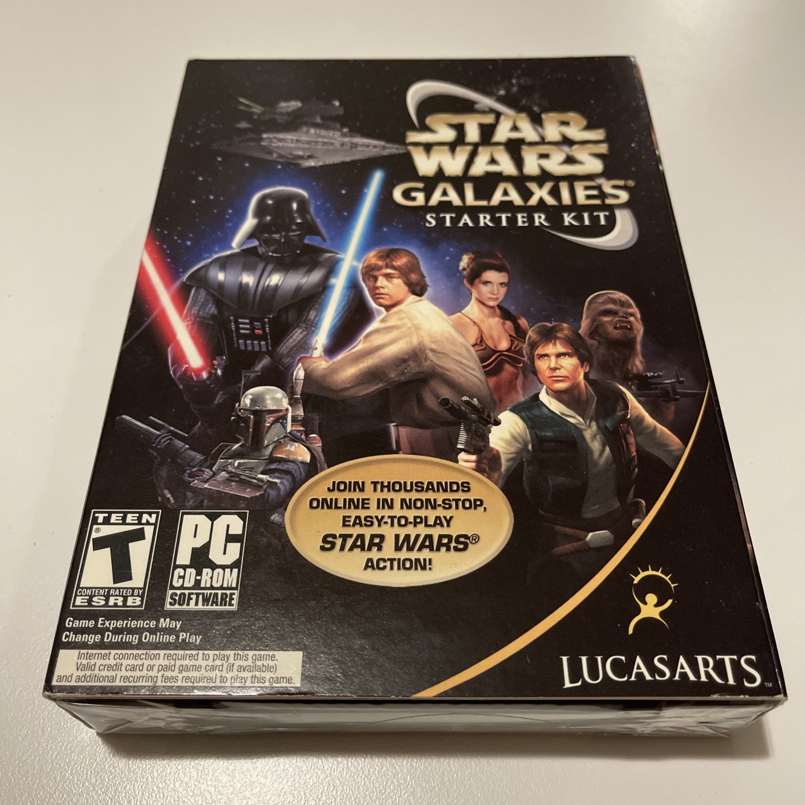 New Star Wars Galaxies Starter Kit With Sleeve PC CD-ROM Sealed