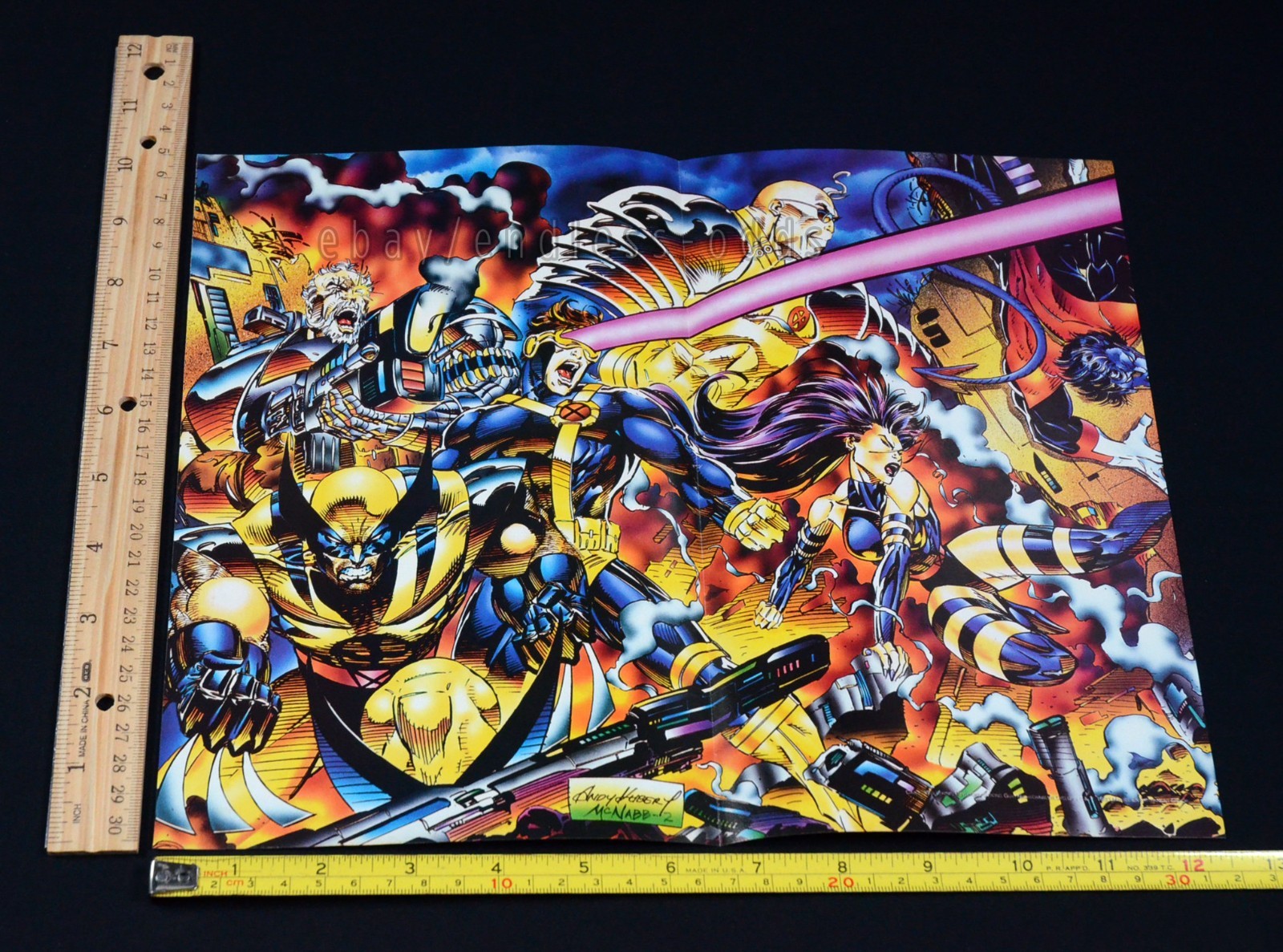 1993 X-Men Turn Thirty Marvel Comics Andy Kubert Magazine Page Foldout Poster