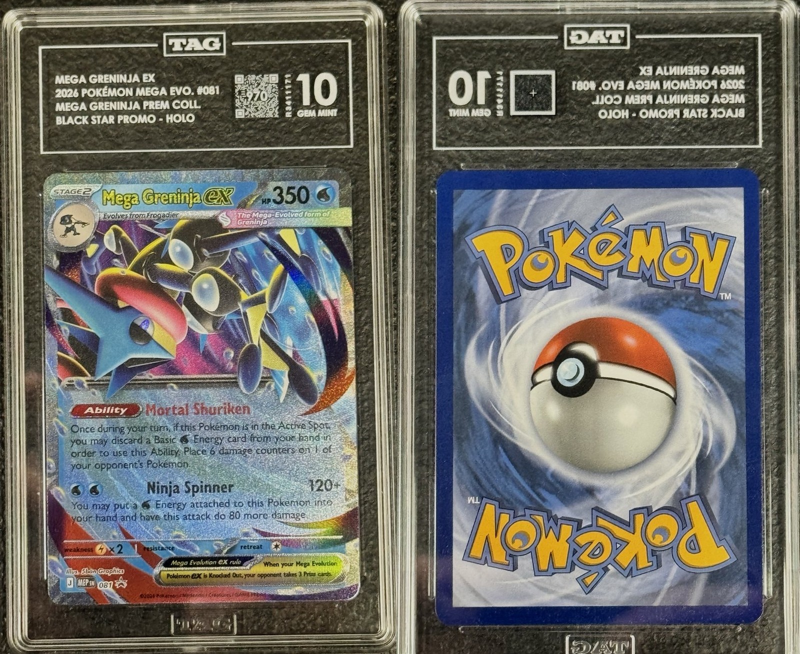 Mega Greninja Ex 2026 Pokémon Black Star Promo MEP 081 Holo TAG 10 970 Score