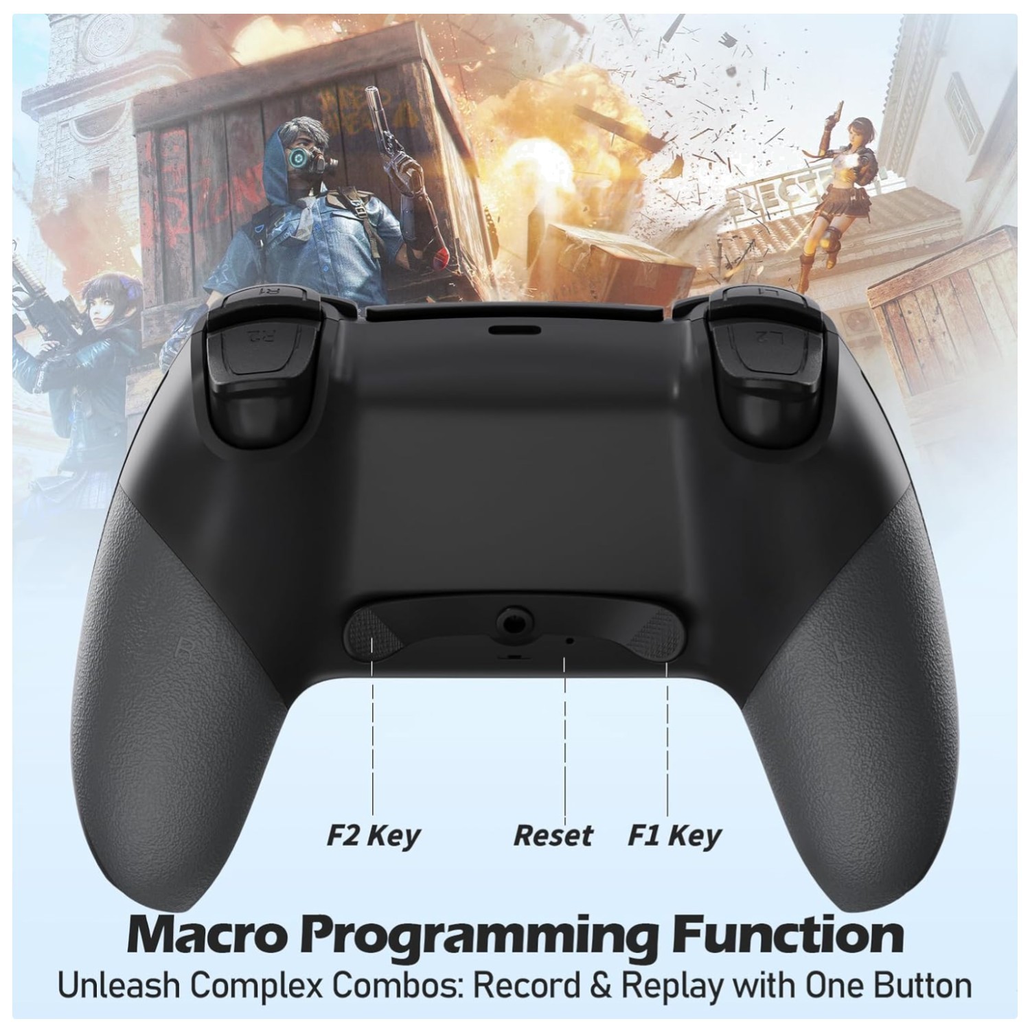 Wireless PS4 Controller with 2 Macro Buttons