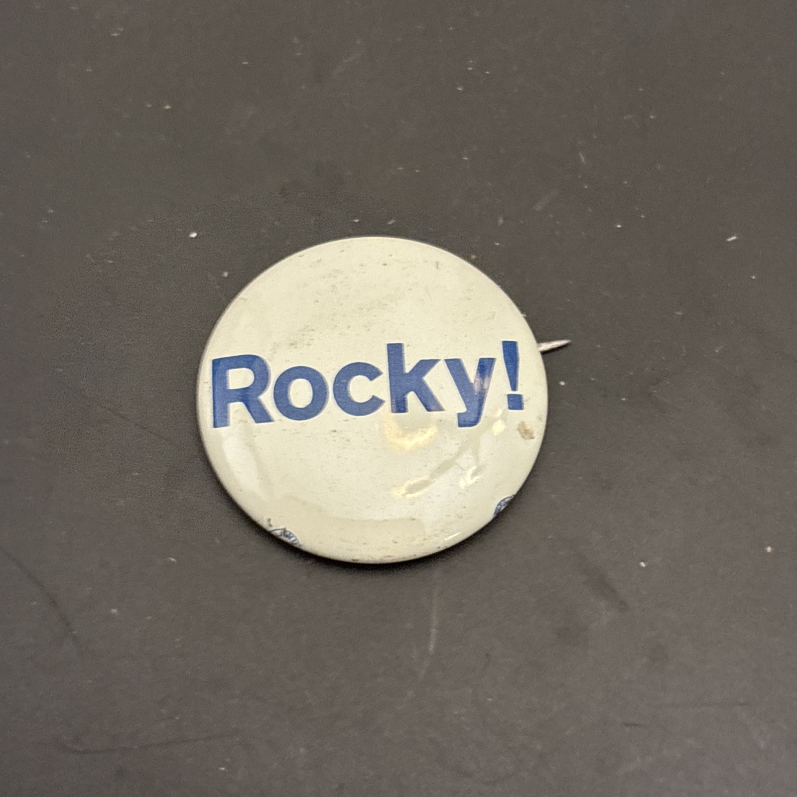Vintage Pinback Button Rocky