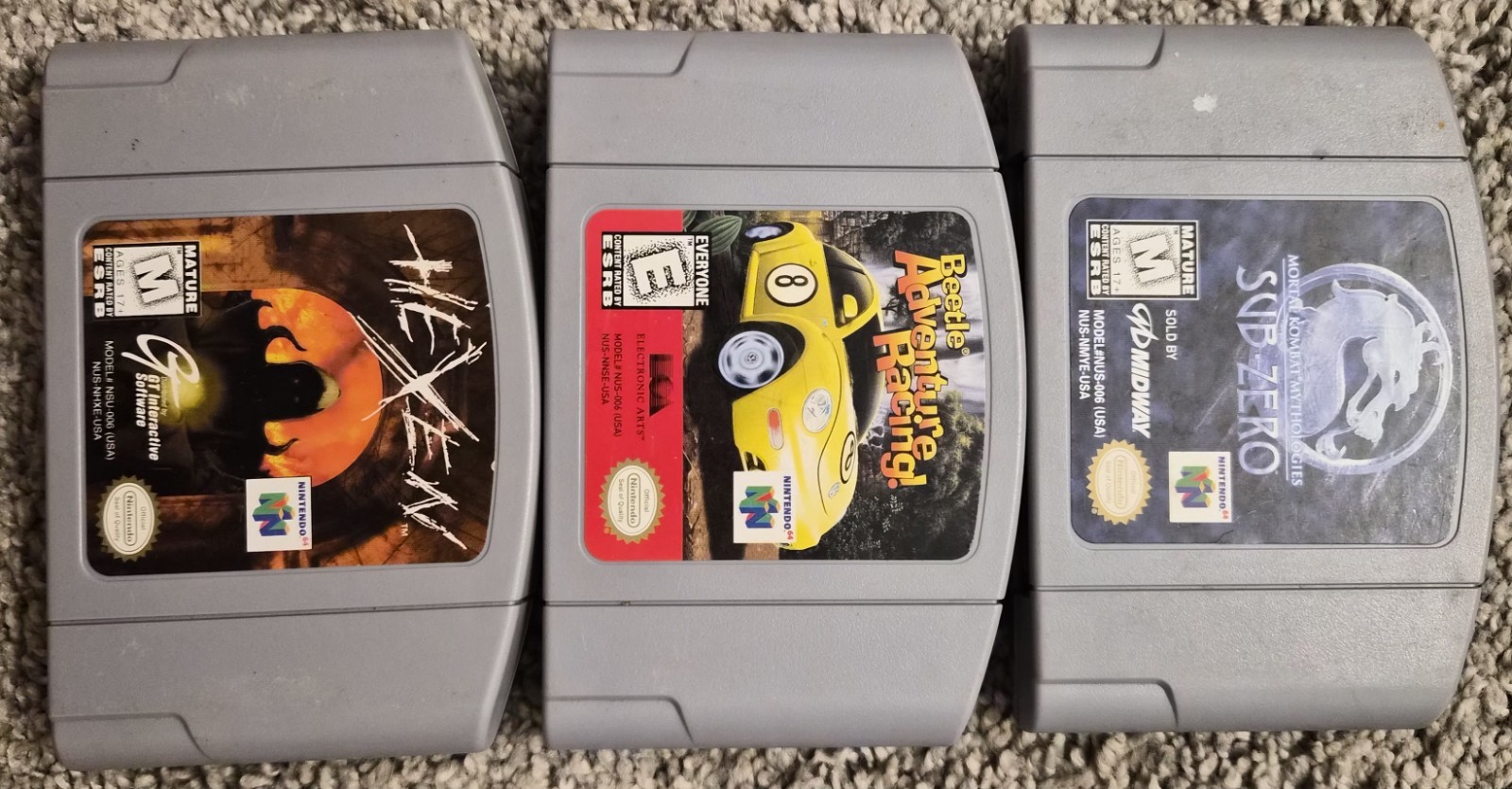 Nintendo 64 N64 Game Lot - Hexen, Beetle Adventure Racing, MK Sub-Zero