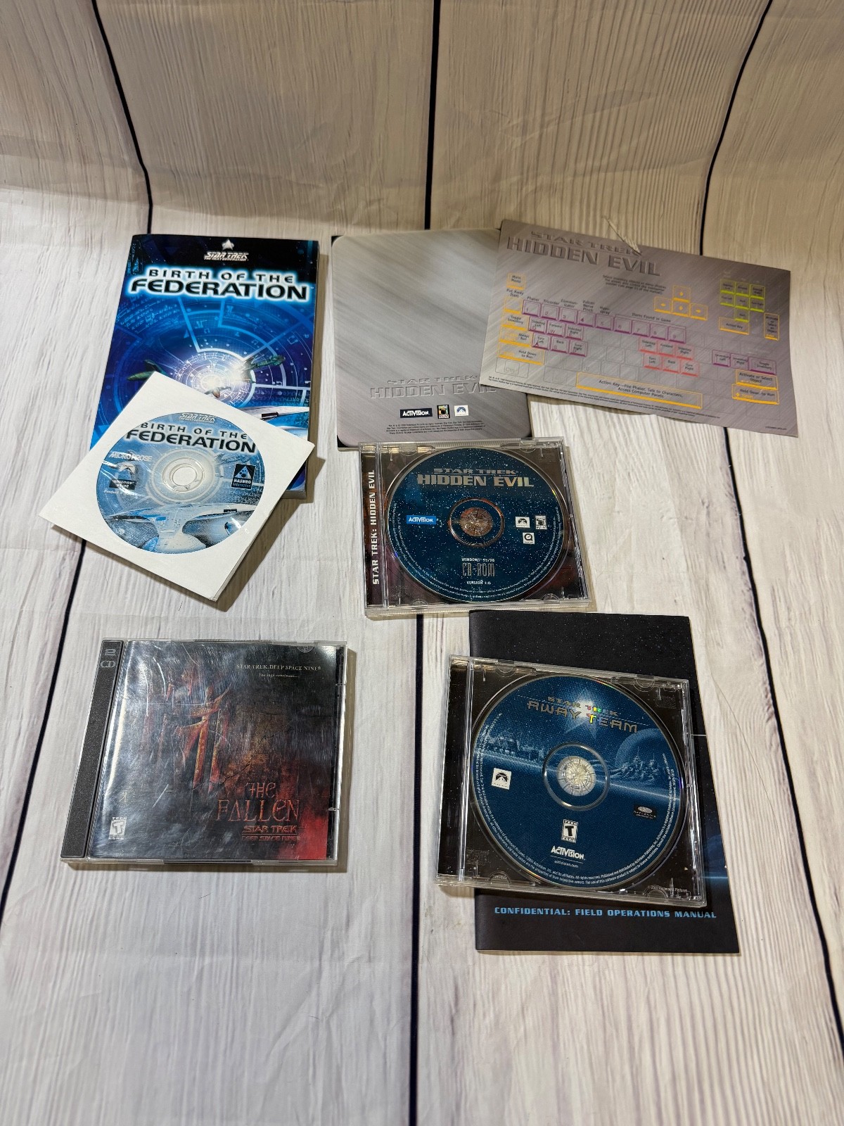Lot of Vintage Star Trek PC Games Hidden Evil Away Team Birth of Federation