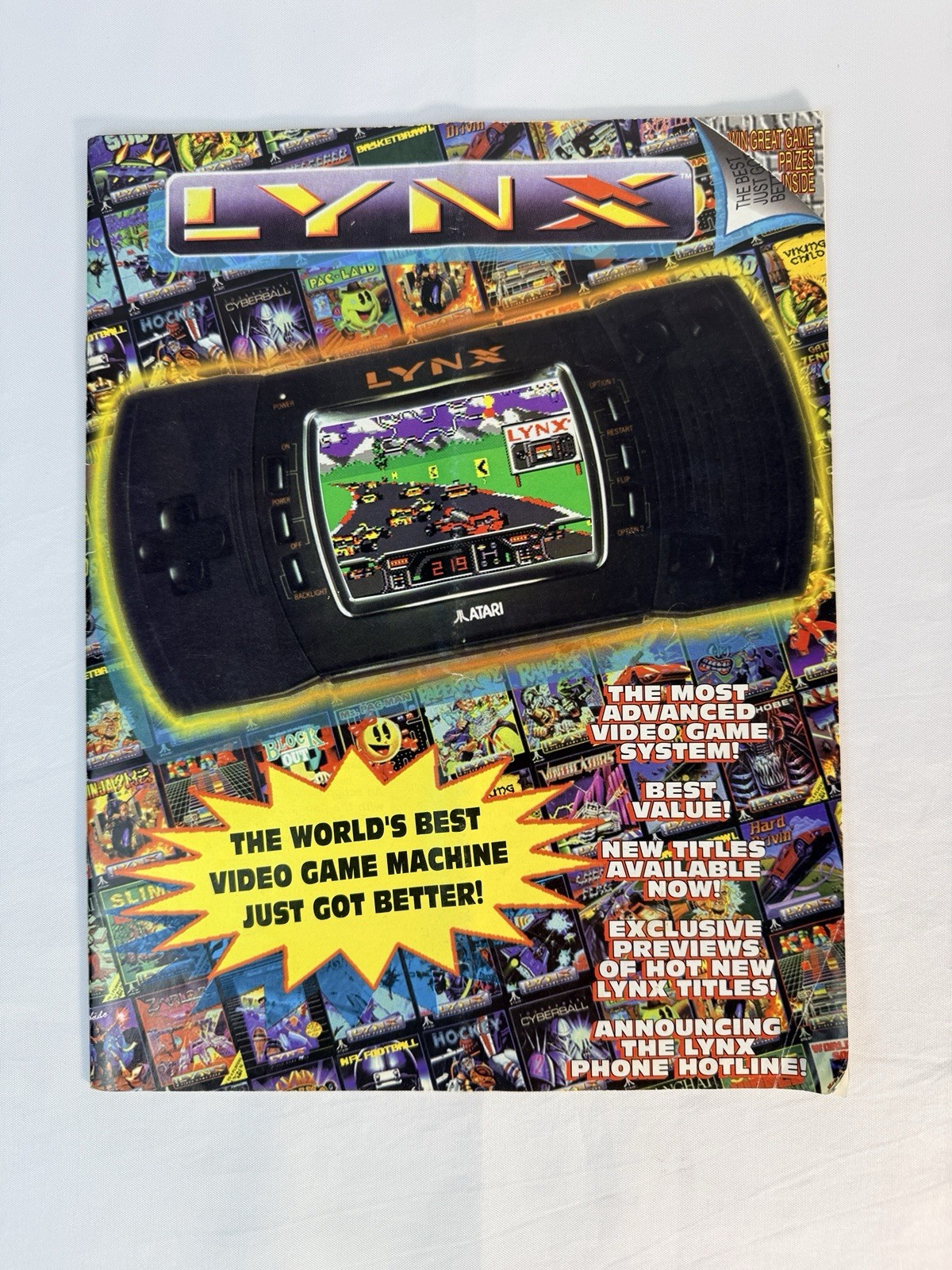 Vintage Atari Lynx Video Game System Promotional Sales Brochure Catalog 1990