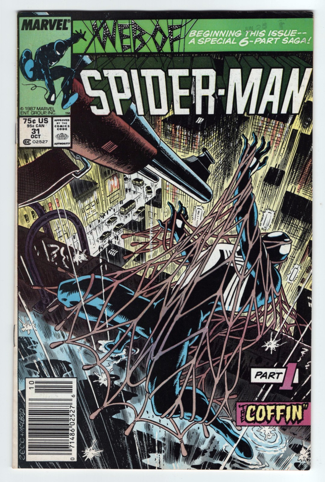 Web of Spider-Man #31 FN 6.0 Newsstand Key Kraven\'s Last Hunt Part 1 Zeck Cover