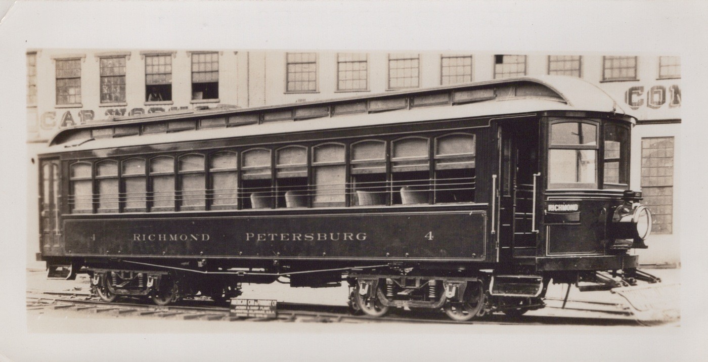 Richmond Petersburg Ry Car No 4 Builder Photo VA 1910s - Original Photo