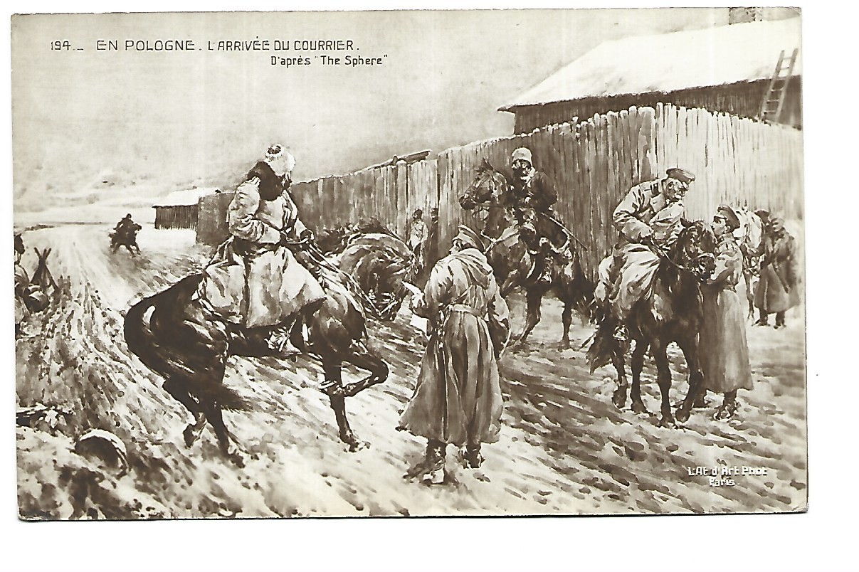 Military War 1914 Illustration In Poland Arrival Of The Mail