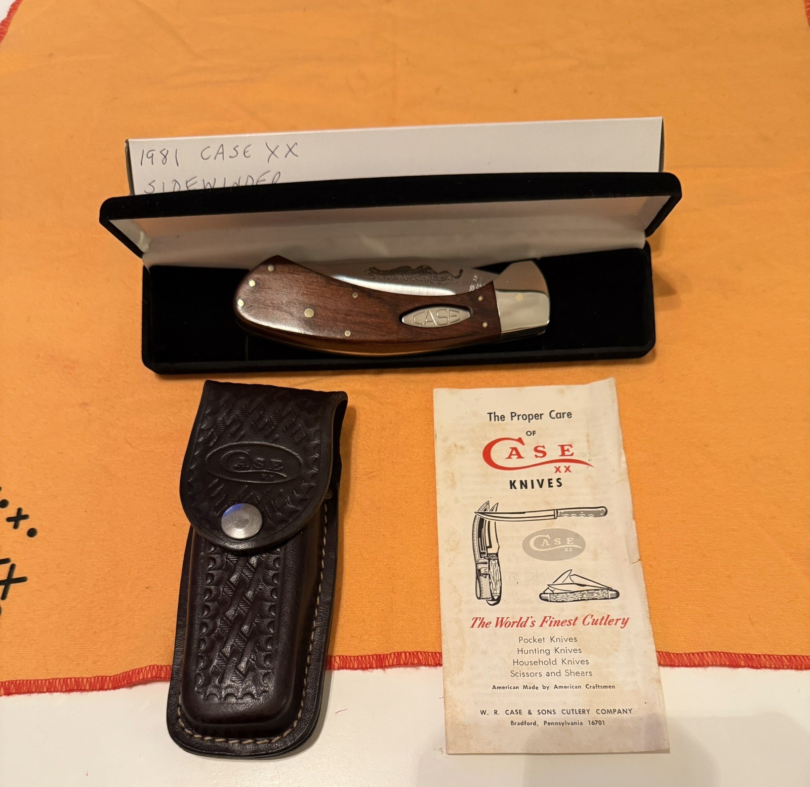 Vintage 1981 Case XX Sidewinder w/Side Release & Beautiful Pakkawood Handles.