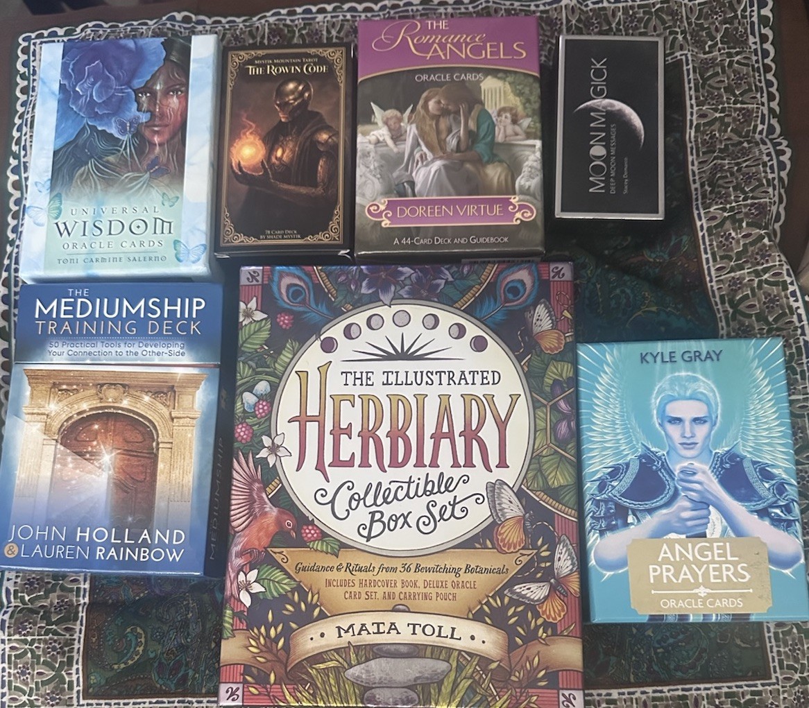 7 Authentic Tarot & Oracle Deck Lot – Romance Angels + Signed Rowin Code & more 