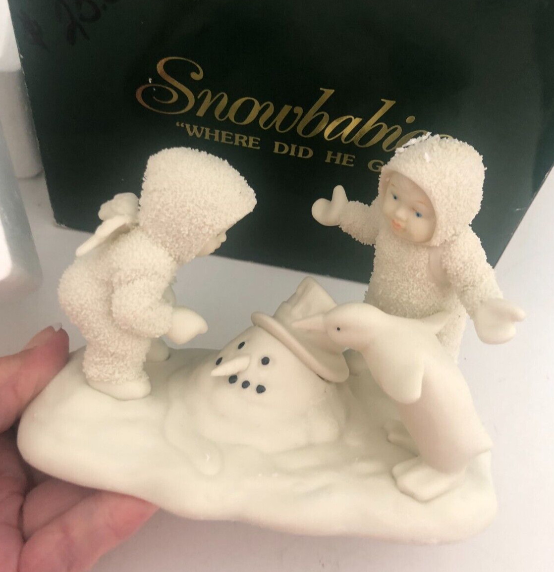 Vtg Boxed New Dept 56 SNOWBABIES Xmas WHERE DID HE GO Melting Snowman FIGURINE