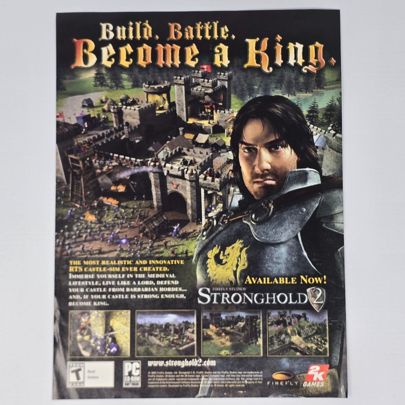 Stronghold 2 PC Become A King Print Ad/Poster