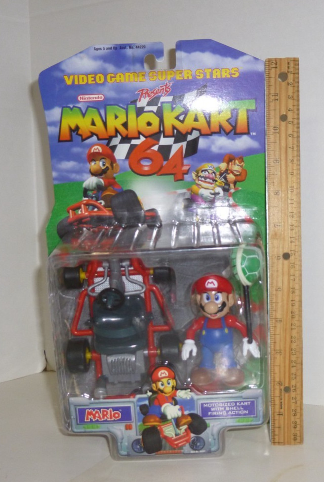 *SEALED* 1999 TOYBIZ SUPER MARIO KART 64 Mario Figure #44221 ~ RARE