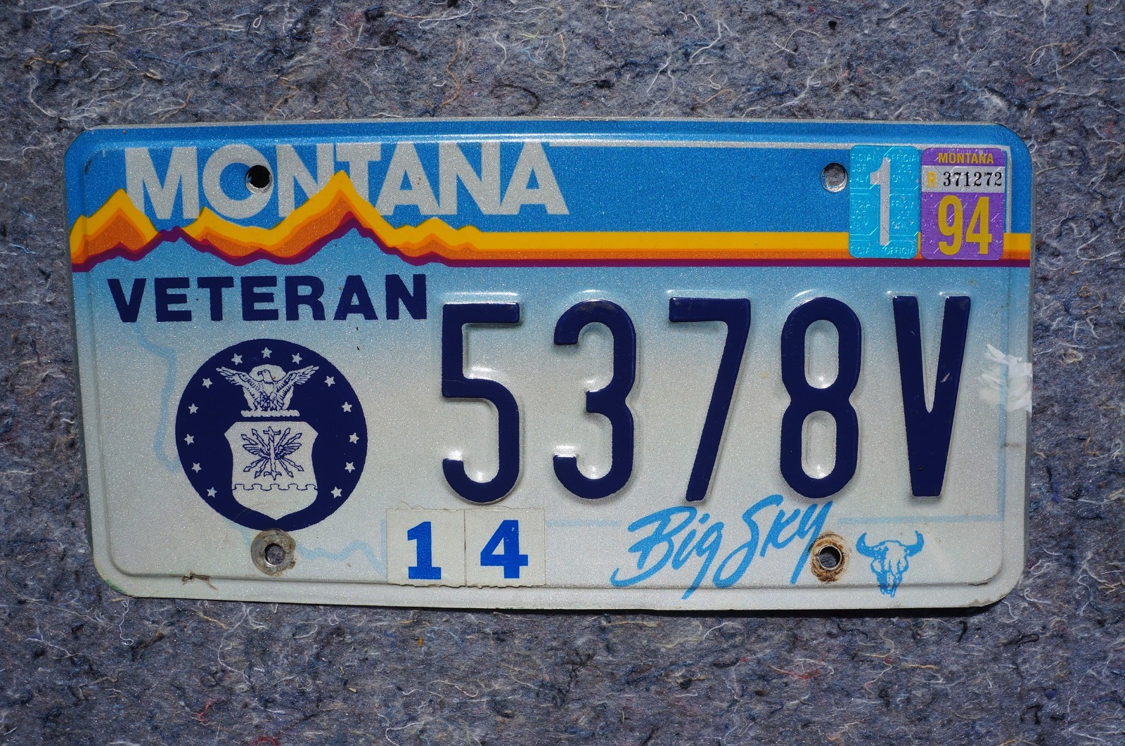 1994 Montana AIR FORCE VETERAN License Plate