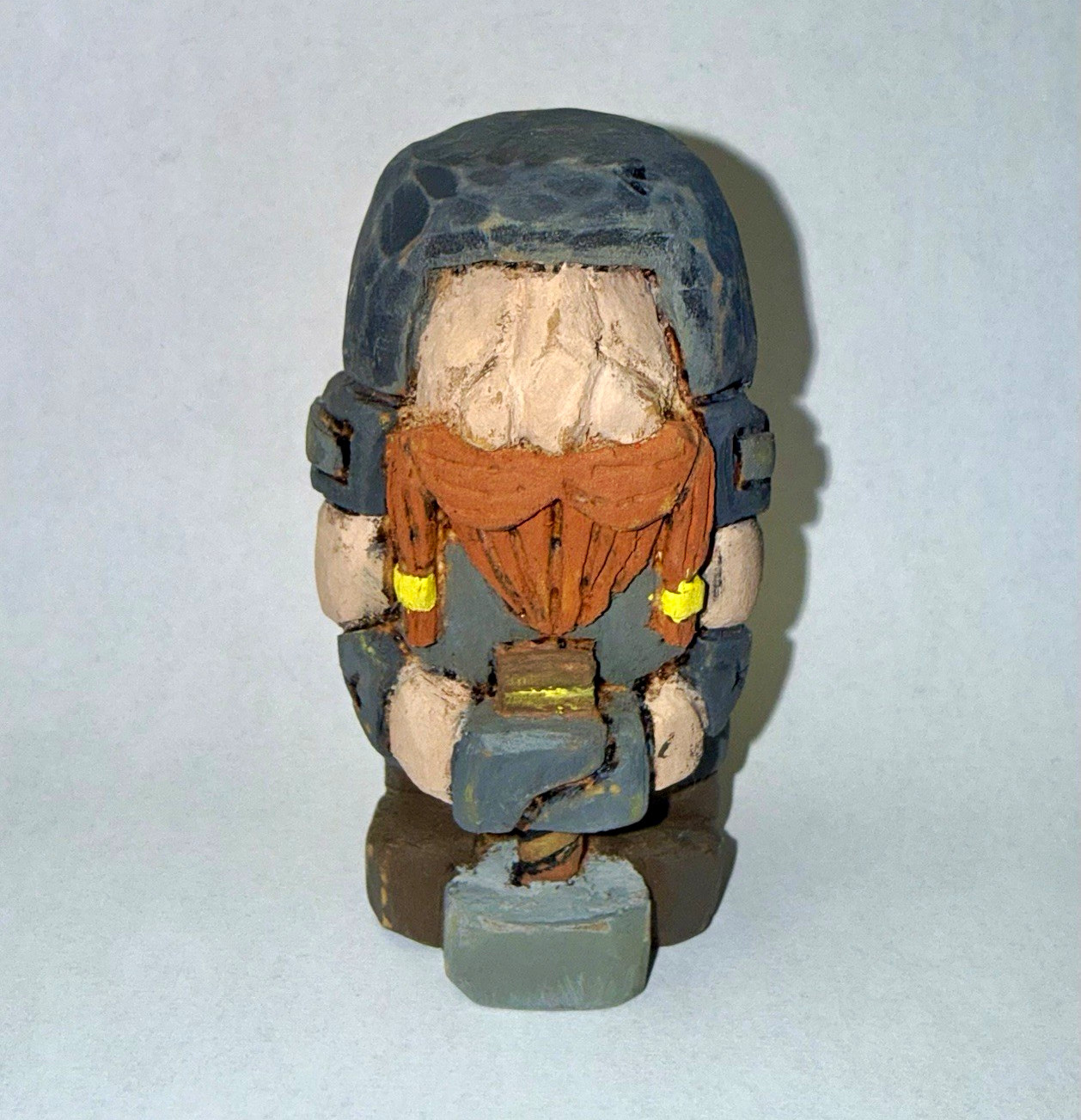 Hand Carved Wooden Dwarf Figurine Handmade Folk Art One of a Kind 4”