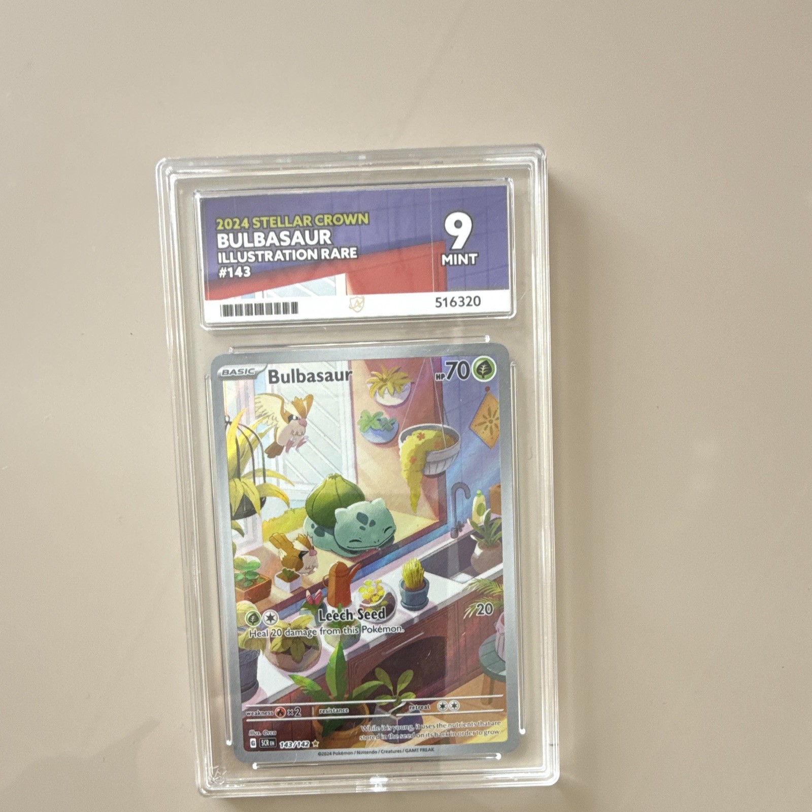2024 Bulbasaur 143/142 Illustration Rare Holo Sv07 Stellar Crown ACE 9 English