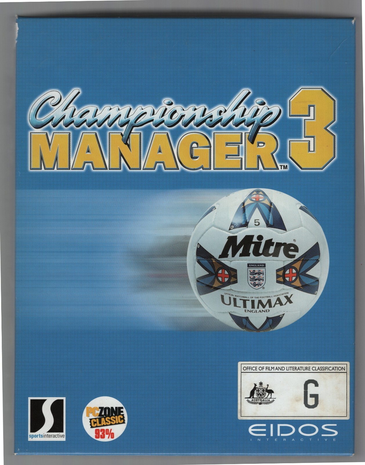 Championship Manager 3 (PC game) 1998 Original Big Box