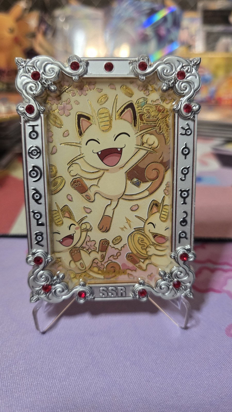Pokemon Chinese Mengka V2 Meowth Silver Frame Case Hit Card 22/66