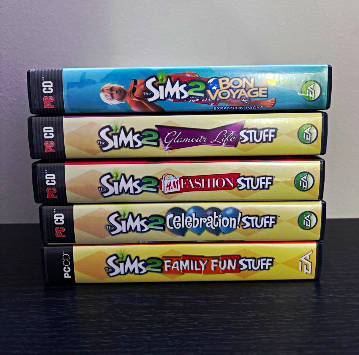 EA The Sims 2 PC CD-ROM Lot: Bon Voyage + 4 Stuff Packs w/ Cases & Manuals