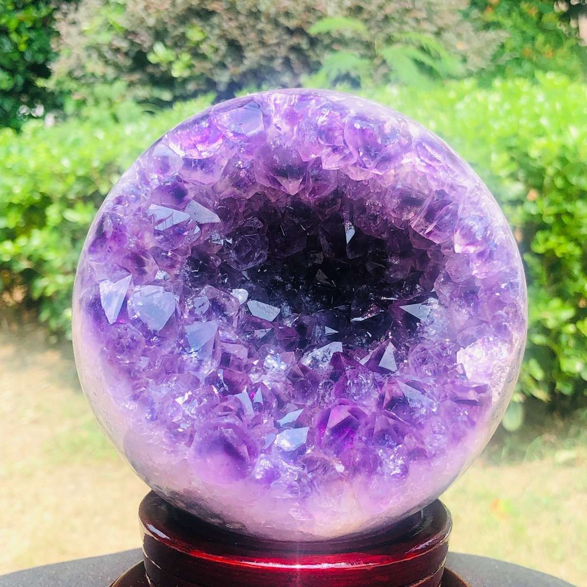 4.42 LB Natural Amethyst Geode Sphere Large Crystal Display Piece Healing 6786