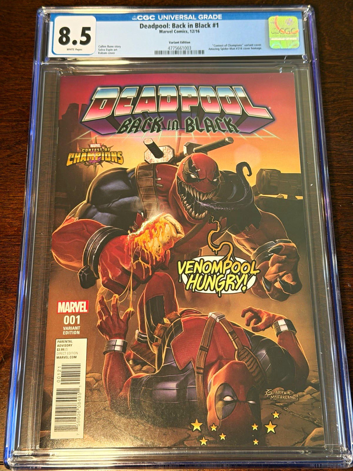 FREE SHIPPING Marvel Deadpool:Back in Black#1 Variant Cover CGC White Pages 2016