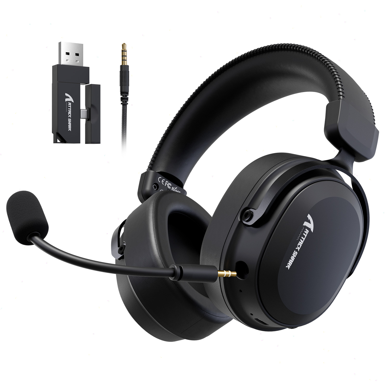 ATTACK SHARK L30PRO Wireless Gaming Headset 7.1 Surround Sound, 50mm Drivers