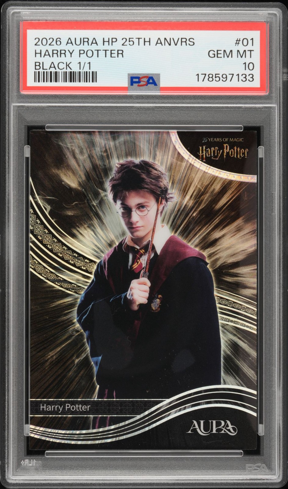 2026 Kakawow Aura Harry Potter 25th Anniversary BLACK 1/1 - PSA 10 - GEM MINT 💎