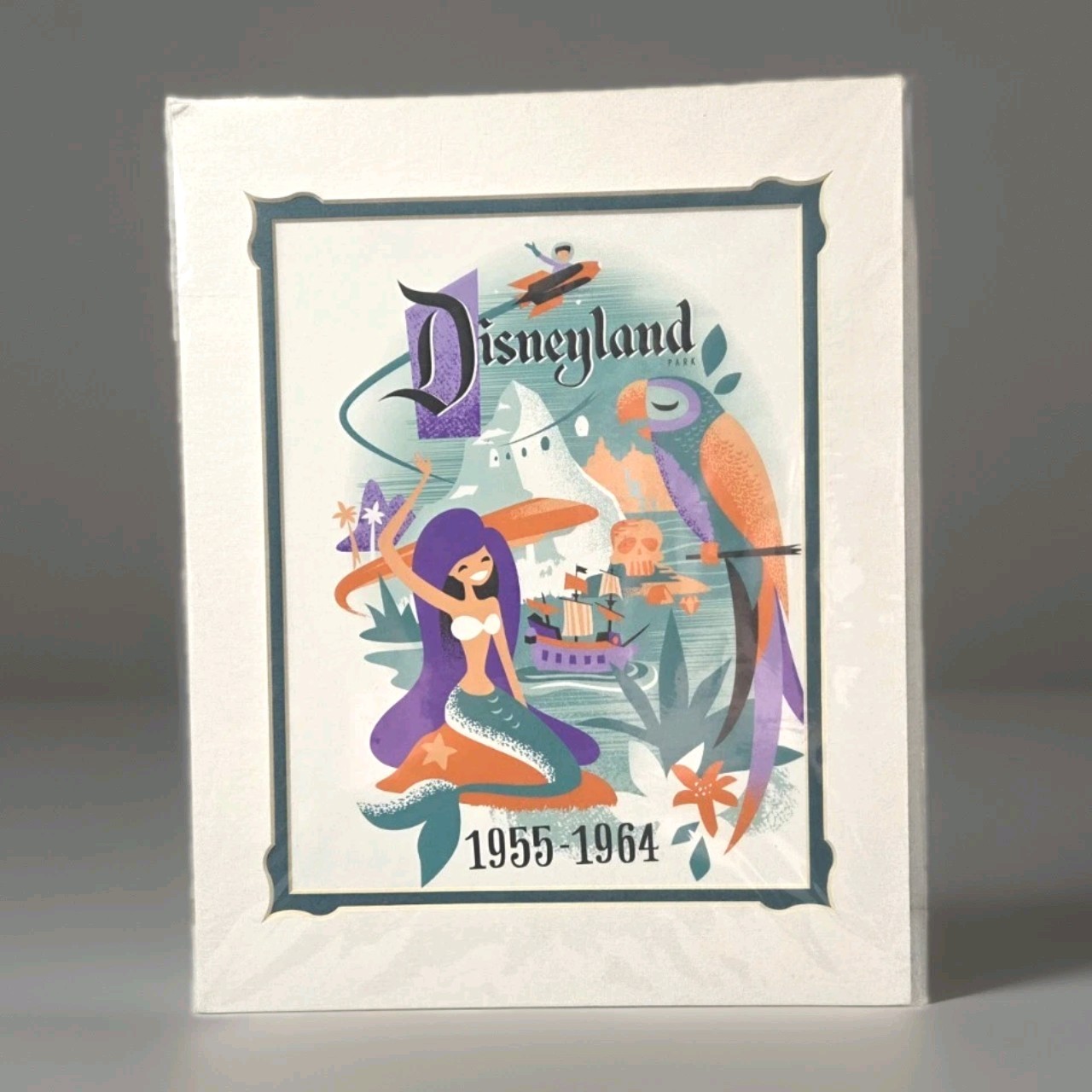 Disneyland 60th Anniversary Decades Series, Matted Print Mermaid 1955-1964 
