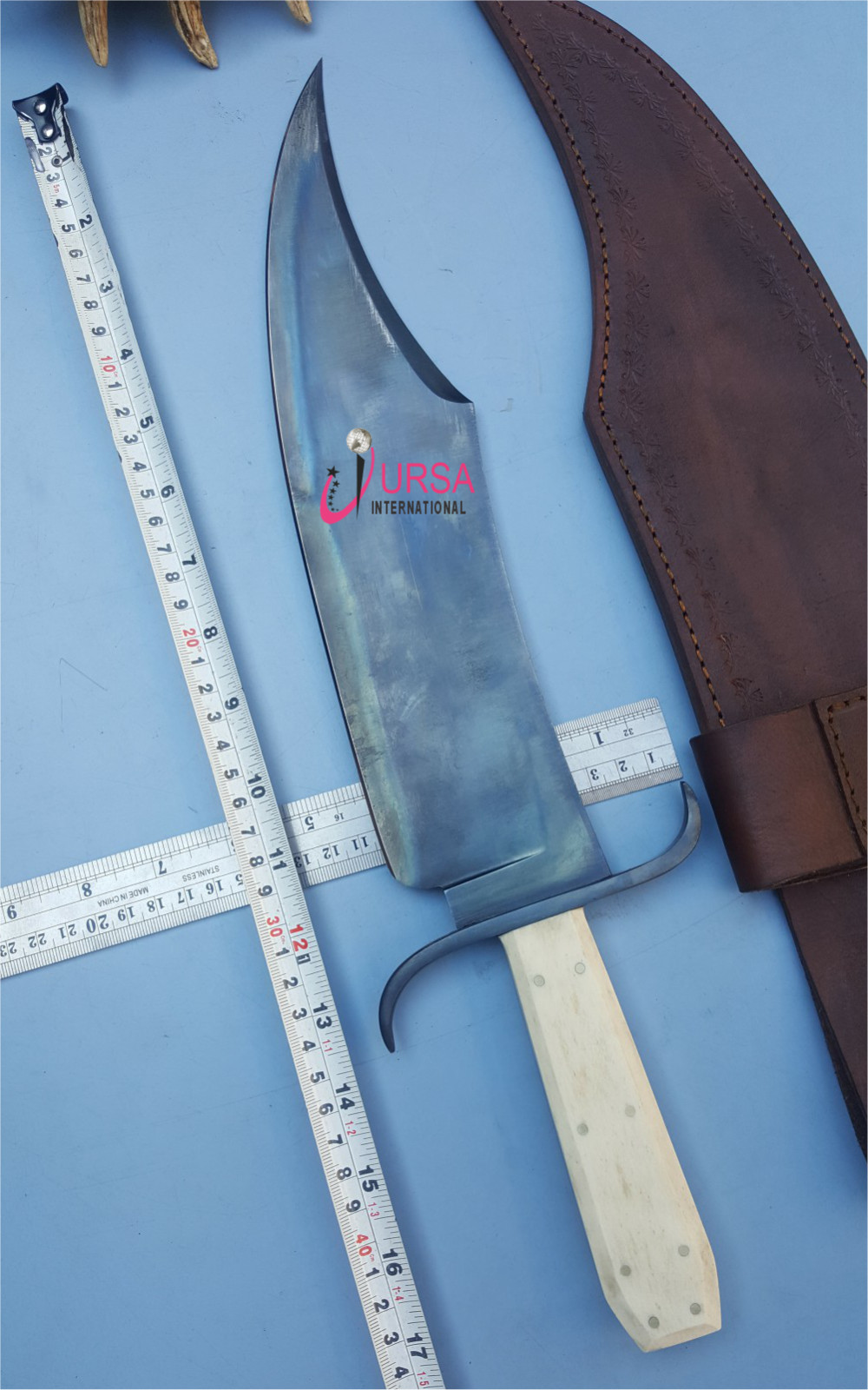 Handmade 5160 Spring steel Juan Padillo aged Bowie UI-72AGLB & Knife # UI-73AGS