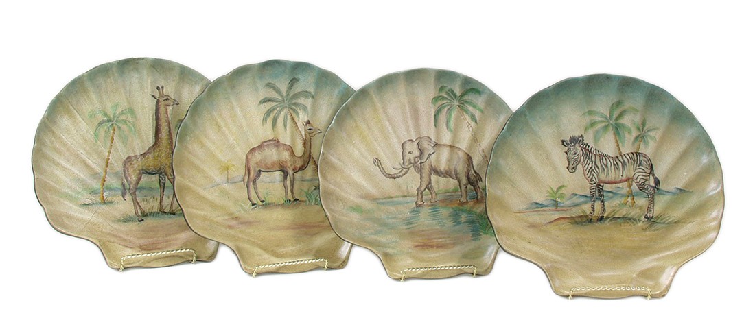 Zeckos Set of 4 Animal Decorative Plates 10 Inch Diameter