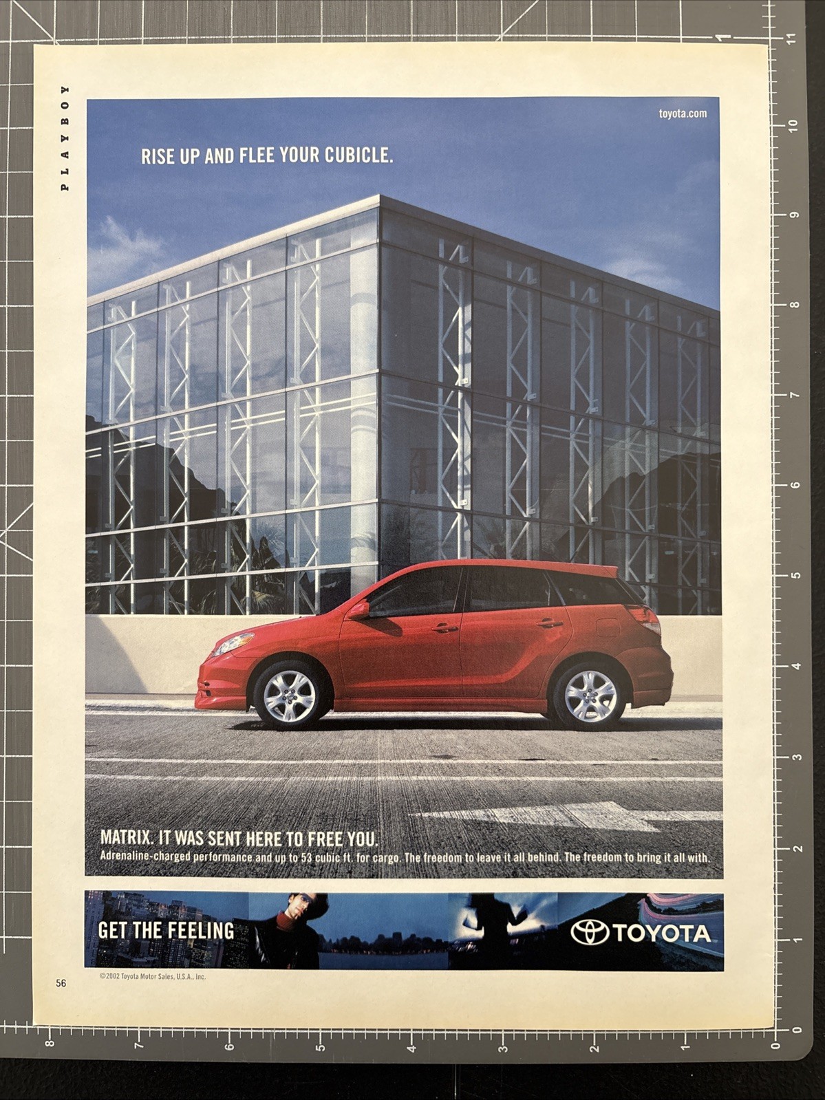 2003 TOYOTA MATRIX Magazine Ad - Rise Up And Flee Your Cubicle. Get The Feeling
