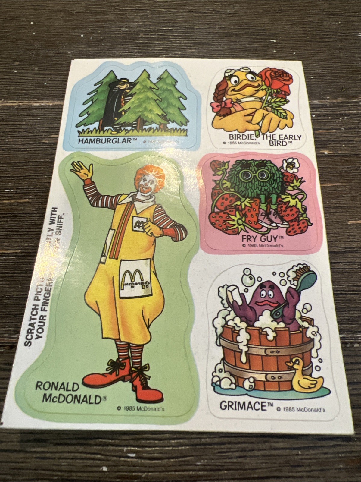 Vintage 1980s McDonald’s Scratch And Sniff Stickers