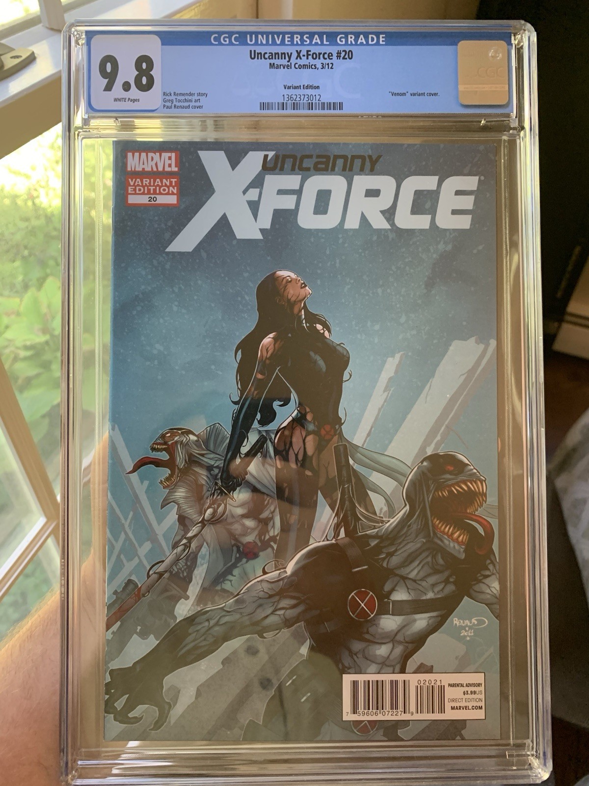 Uncanny X-Force #20 2012 Renaud Venomized Variant CGC 9.8 HTF Rare