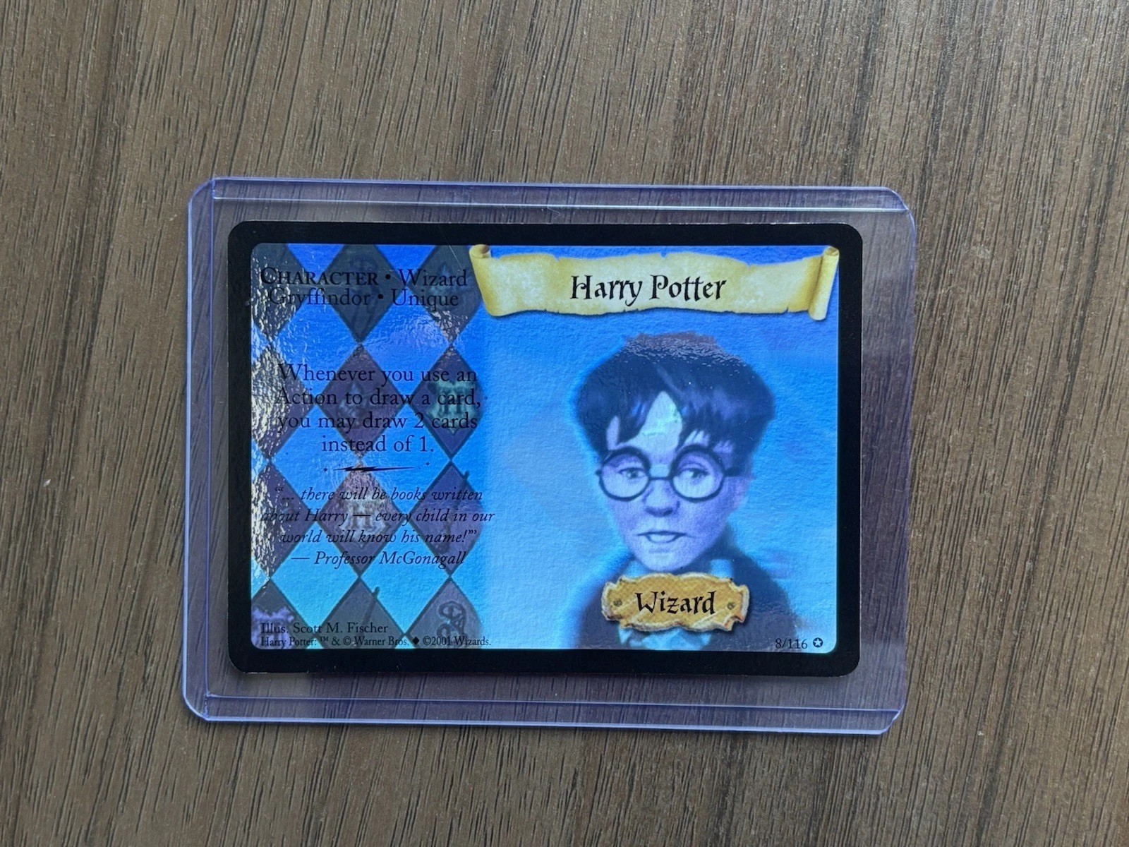 RARE Wizards 2001 Harry Potter TCG Harry Potter 8/116  English Scott M. Fischer