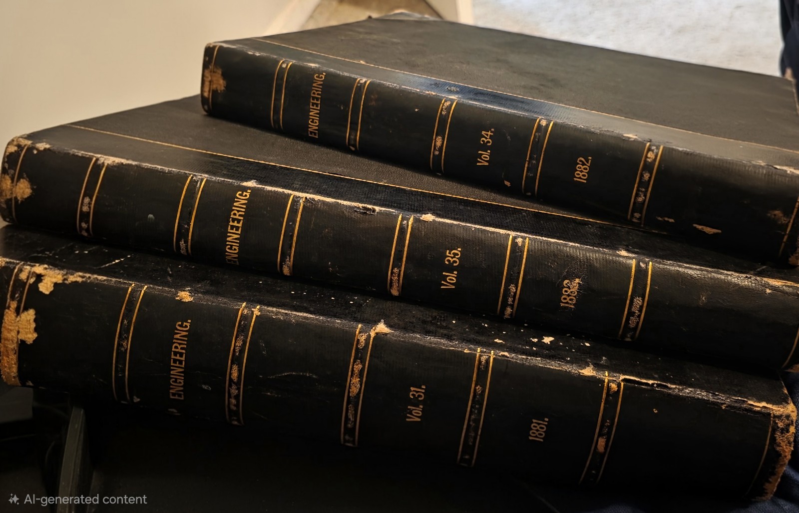 Three hard back engineering books, from 1881, 1882 and 1883 all for one price ..
