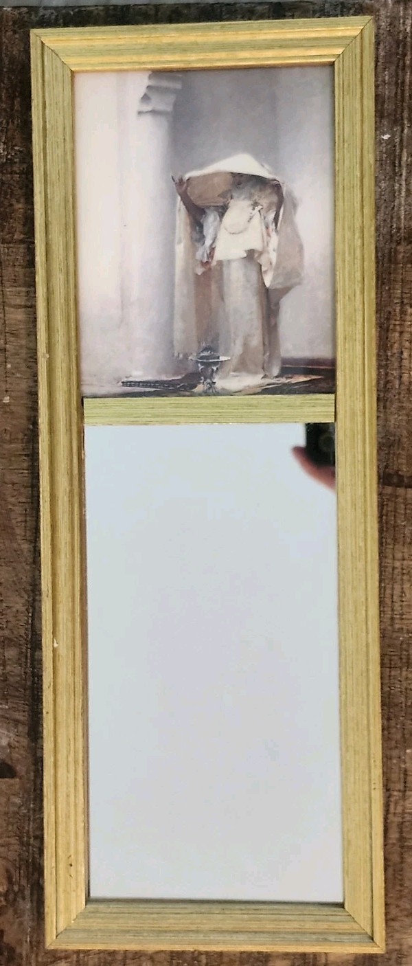 Vintage Trumeau Accent Mirror John Singer Sargent Fumée d'Ambre Gris Art Frame