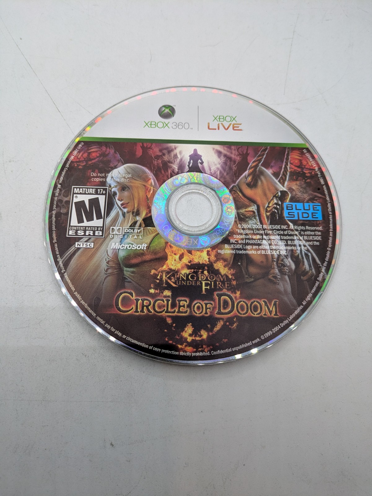 Kingdom Under Fire: Circle of Doom (Microsoft XBOX 360) Disc Only