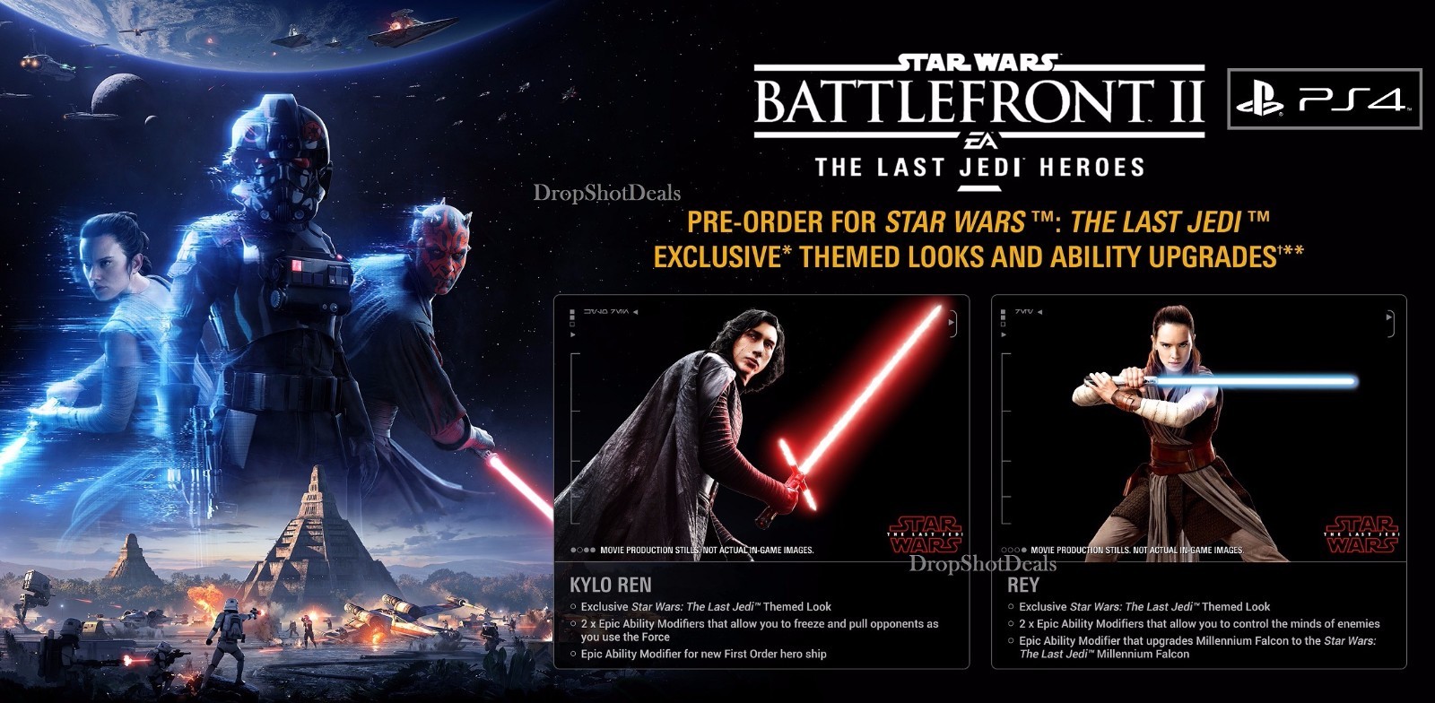 Star Wars Battlefront 2 (PS4) Pre-Order Bonus - Last Jedi Heroes Bonus Content
