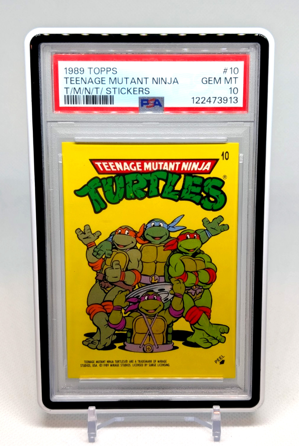 1989 Topps Teenage Mutant Ninja Turtles - Sticker #10 Ninja Turtles - PSA 10 GEM