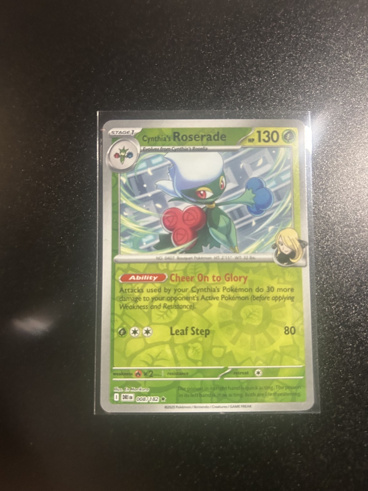 2023 POKEMON SCARLET AND VIOLET STRENGTH PACK #8 CYNTHIA'S ROSERADE HOLO /182