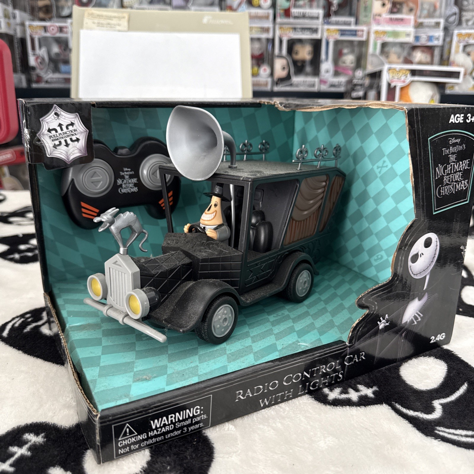 The Nightmare Before Christmas Radio Control Car With Lights New In Damaged Box