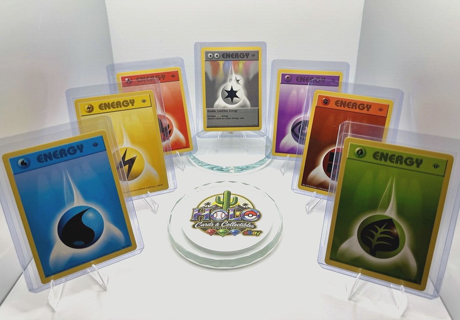 1st Edition ENERGY CARD Bundle ~ 1999 TCG BASE SET | All Colors (7 Cards) ~ MINT