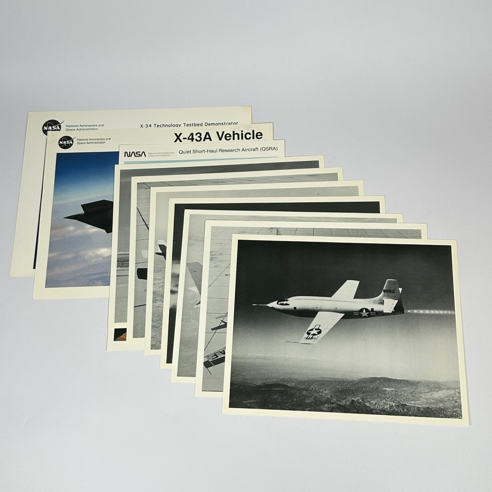 NASA Dryden X-Plane Lithograph Lot of 10 (X-1, X-2, X-3, X-4, X-5, D-558) 8 x 10