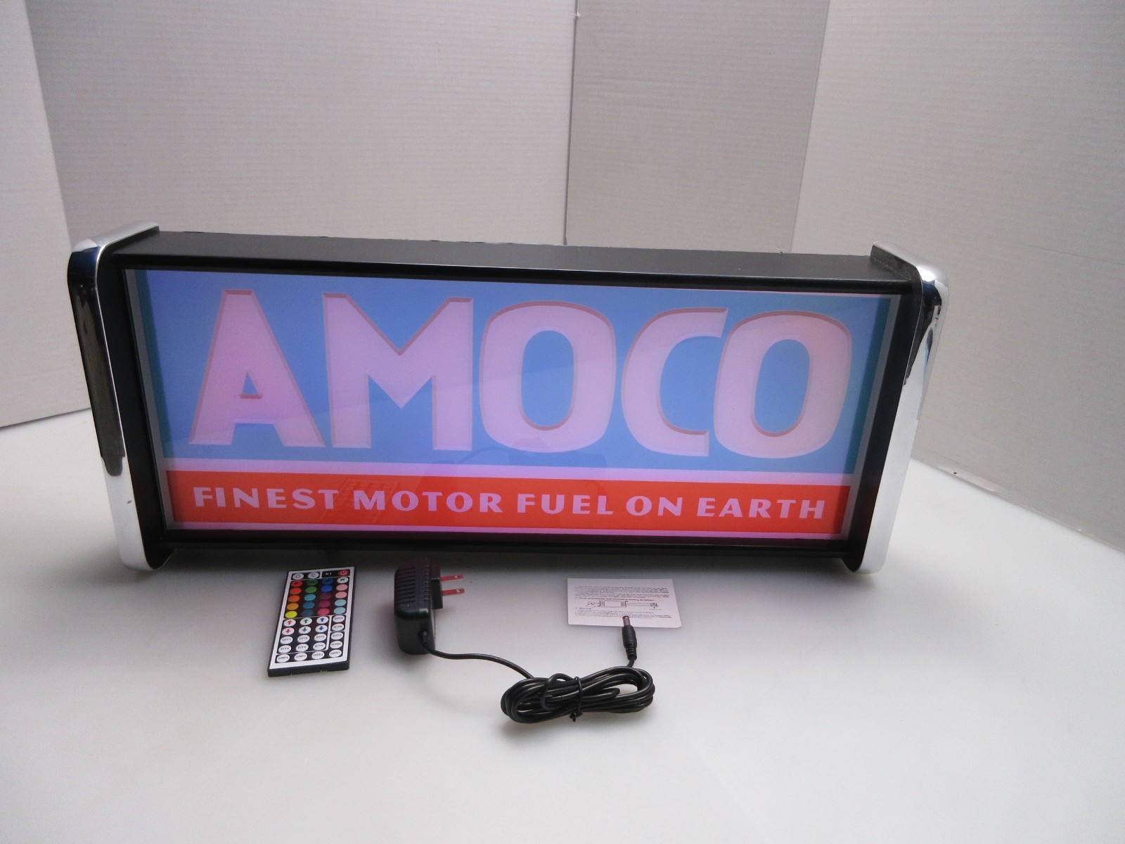 Amoco Motor fuel LED Display lighted sign lightbox Wall hanging Light