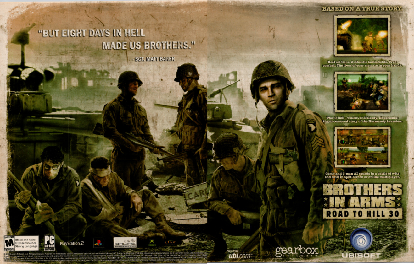 Brothers in Arms Road to Hill 30 2005 Video Game Promo Print Ad WWII