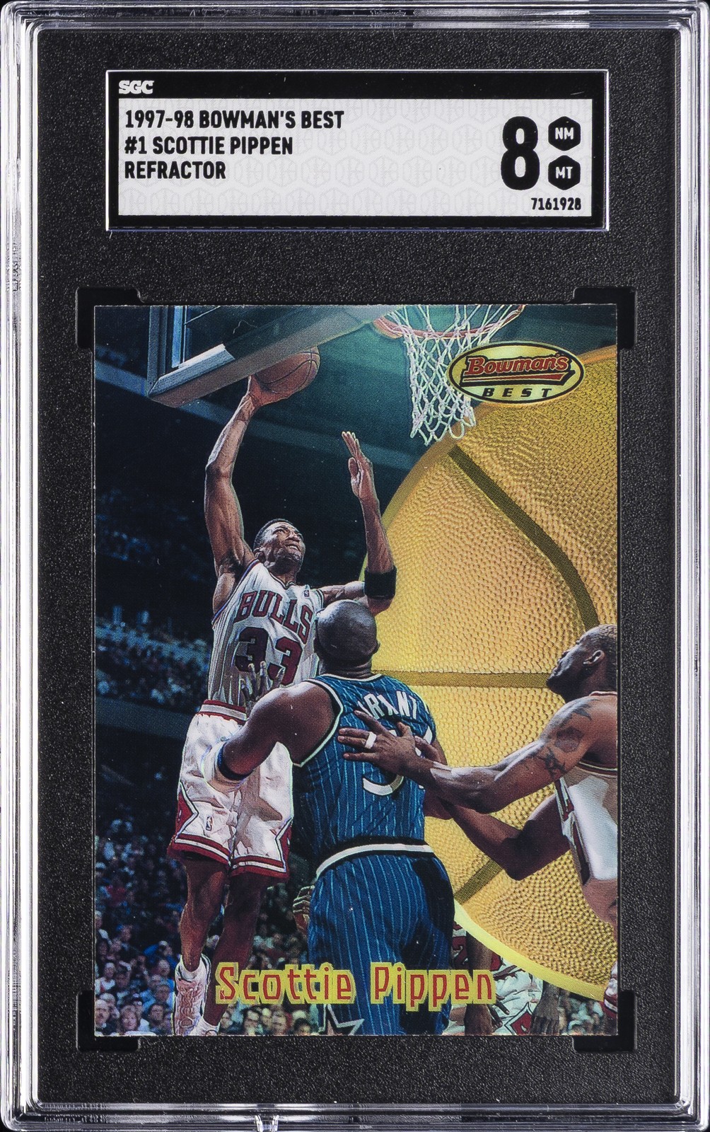1997-98 BOWMAN'S BEST REFRACTOR #1 SCOTTIE PIPPEN SGC 8