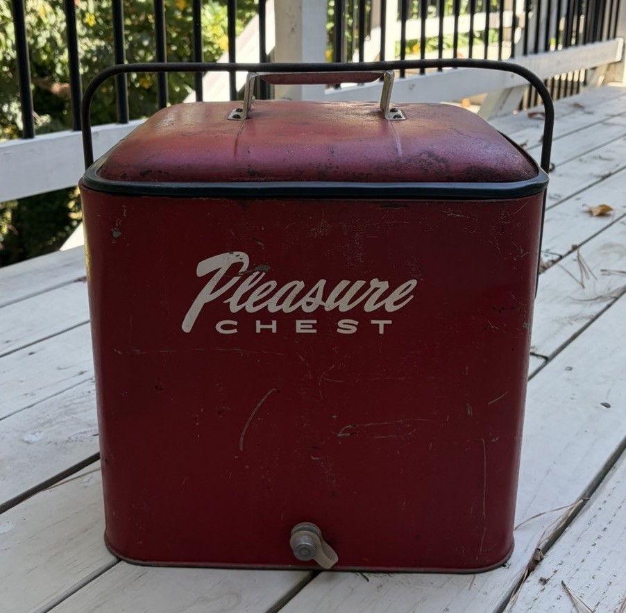 50's Vintage Pleasure Chest Ice Cooler With Bottle Opener And Plug